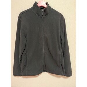 Starter Mens Fleece Full Zip Jacket Black Mock Neck Size M (38-40)